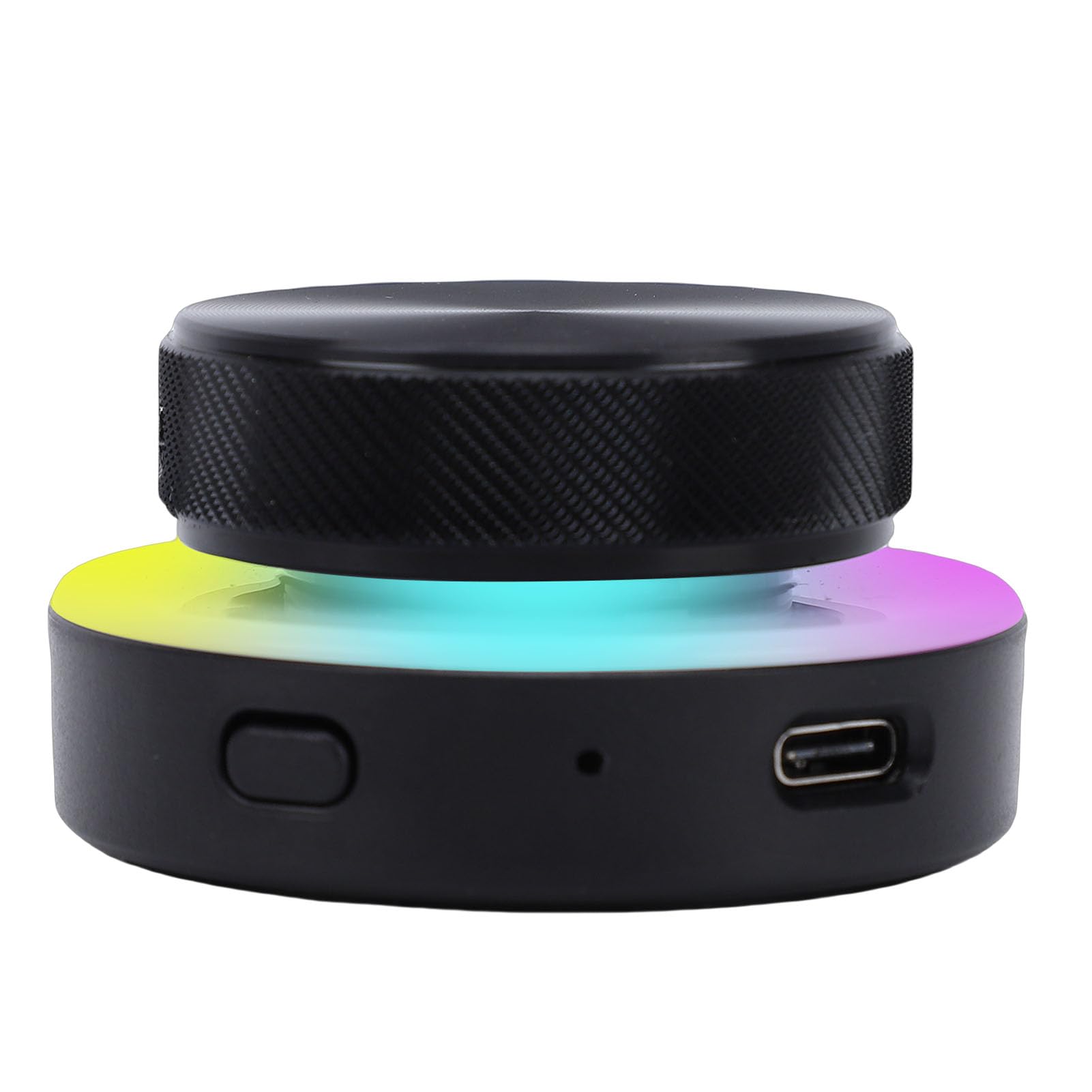 Fockety Perilla de Controlador Inteligente, 2.4G BT Perilla de Control de Volumen Programable con Luz RGB, Controlador Multimedia USB para Juegos de PC Control de Audio en el Hogar