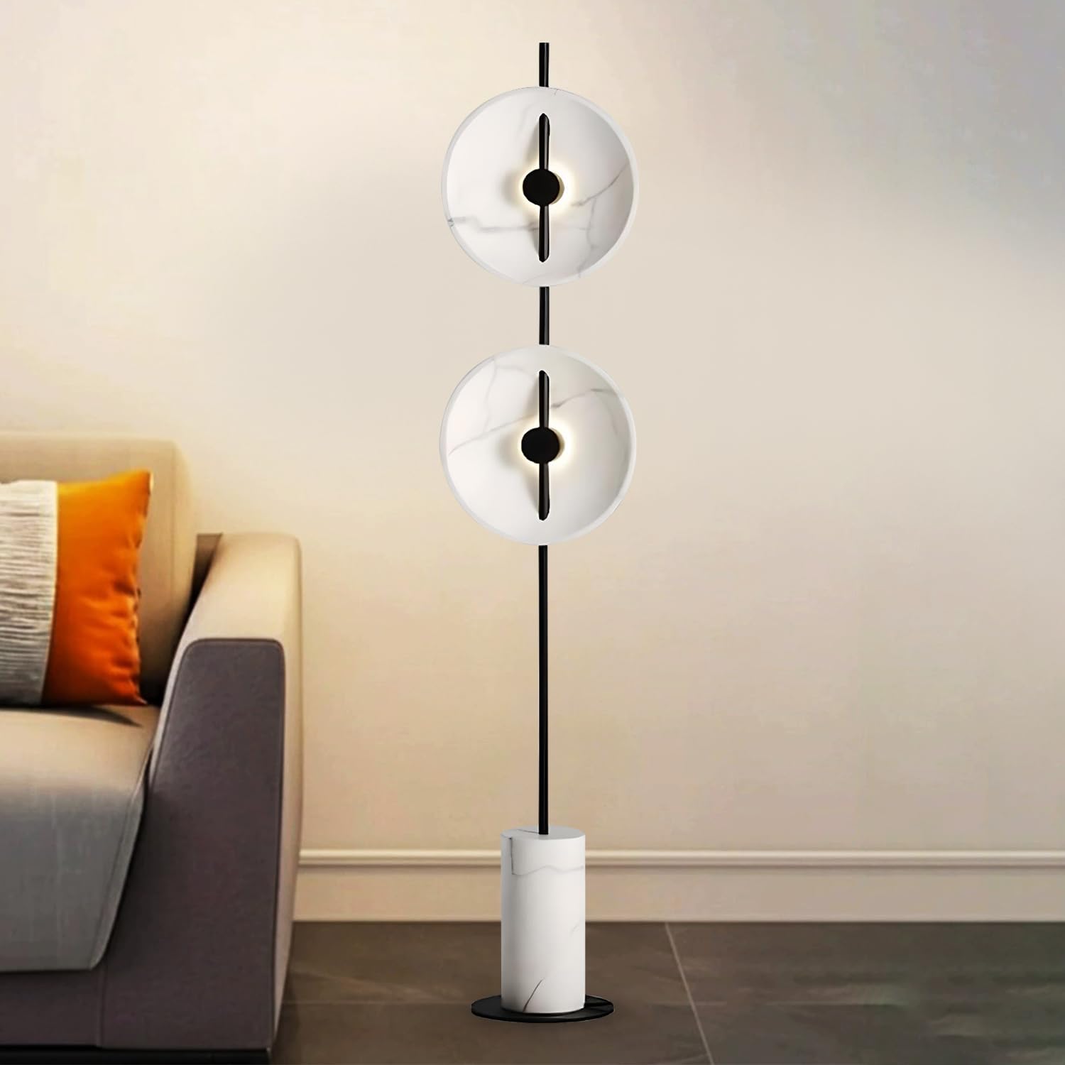 Smartway® Leah Modern Designer Floor Lamp with Marble Base | 3 Light Modes | Glass Ball Shade Standing Lamp | Luxury Corner Light for Living Room, Bedroom, Home, Hotel & Office | 1-Year Warranty-image-33