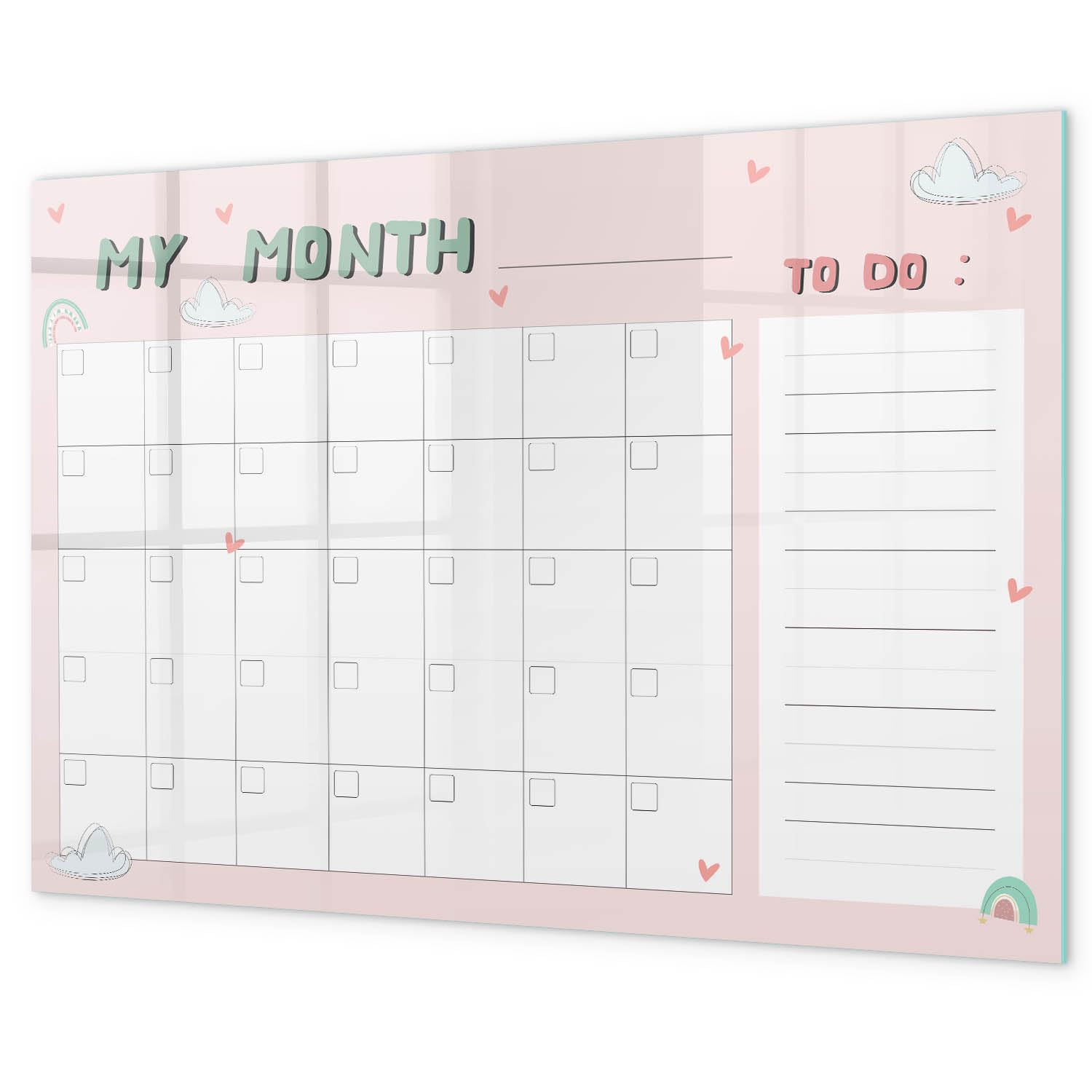Lavagna porta appunti 90x60 cm | Agenda mensile per bambini