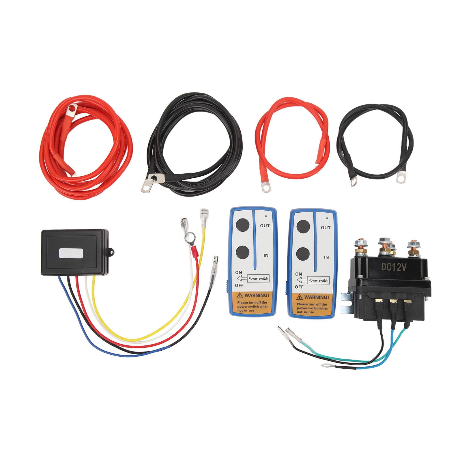 Kit de télécommande de treuil sans Fil 12 V, contacteur de Relais solénoïde 250 A Compatible avec Camion ATV UTV de 2 000 LB à 2 000 LB, remplace 63070 62135 74900