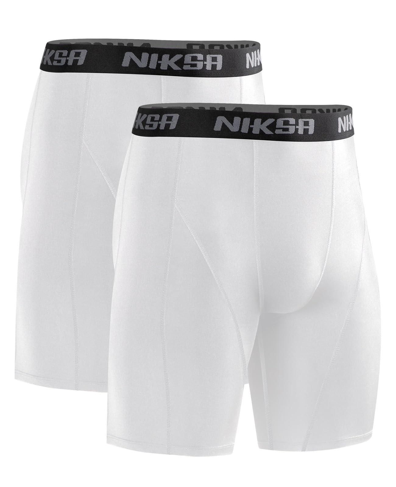 Niksa Herren Kompressionsshorts 1er oder 2er Pack, Funktionsunterwäsche Männer Sport Unterhosen Base Layer Laufunterwäsche, Atmungsaktiv & Schnelltrocknend Laufhose Tight Kurz