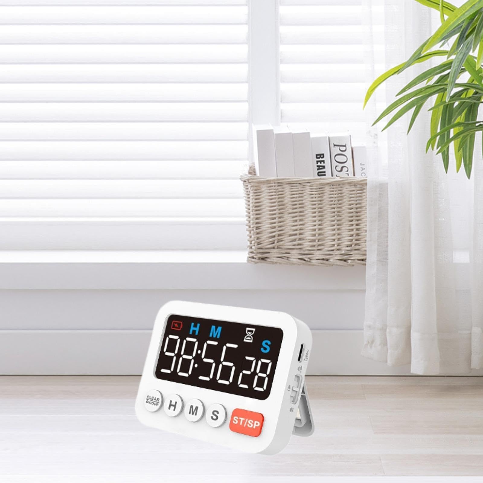 Temporizador de Cocina con Pantalla de Cronómetro de Pantalla Digital para Hornear de Escritorio Deportivo