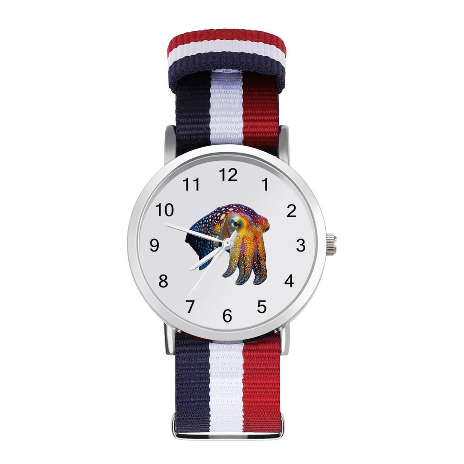 Cuttlefish Glowing Squid Funny Wrist Watches for Men Women Fashion Graphic Watch for Work Workout