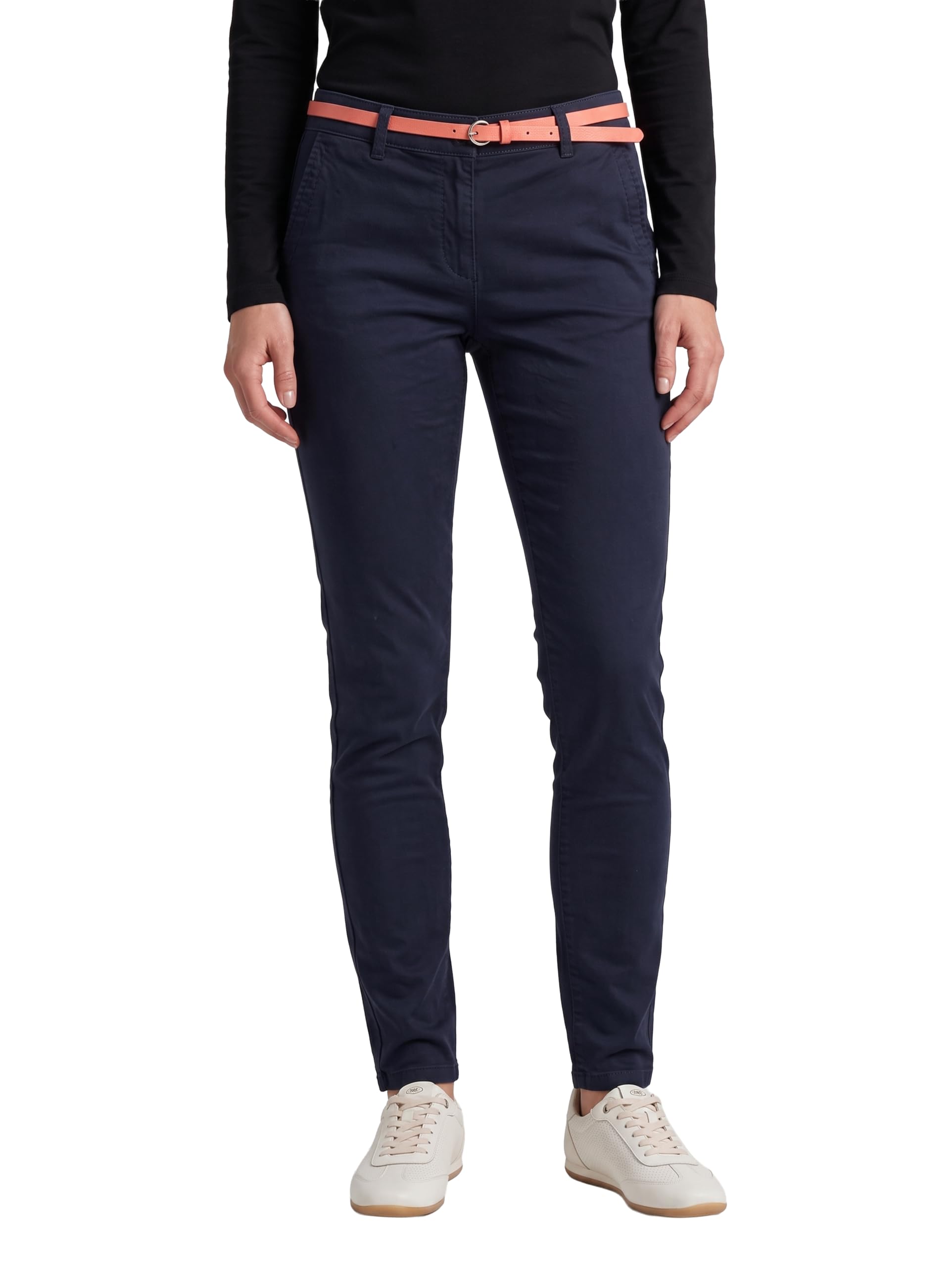 TOM TAILOR Damen Slim Chino mit Gürtel