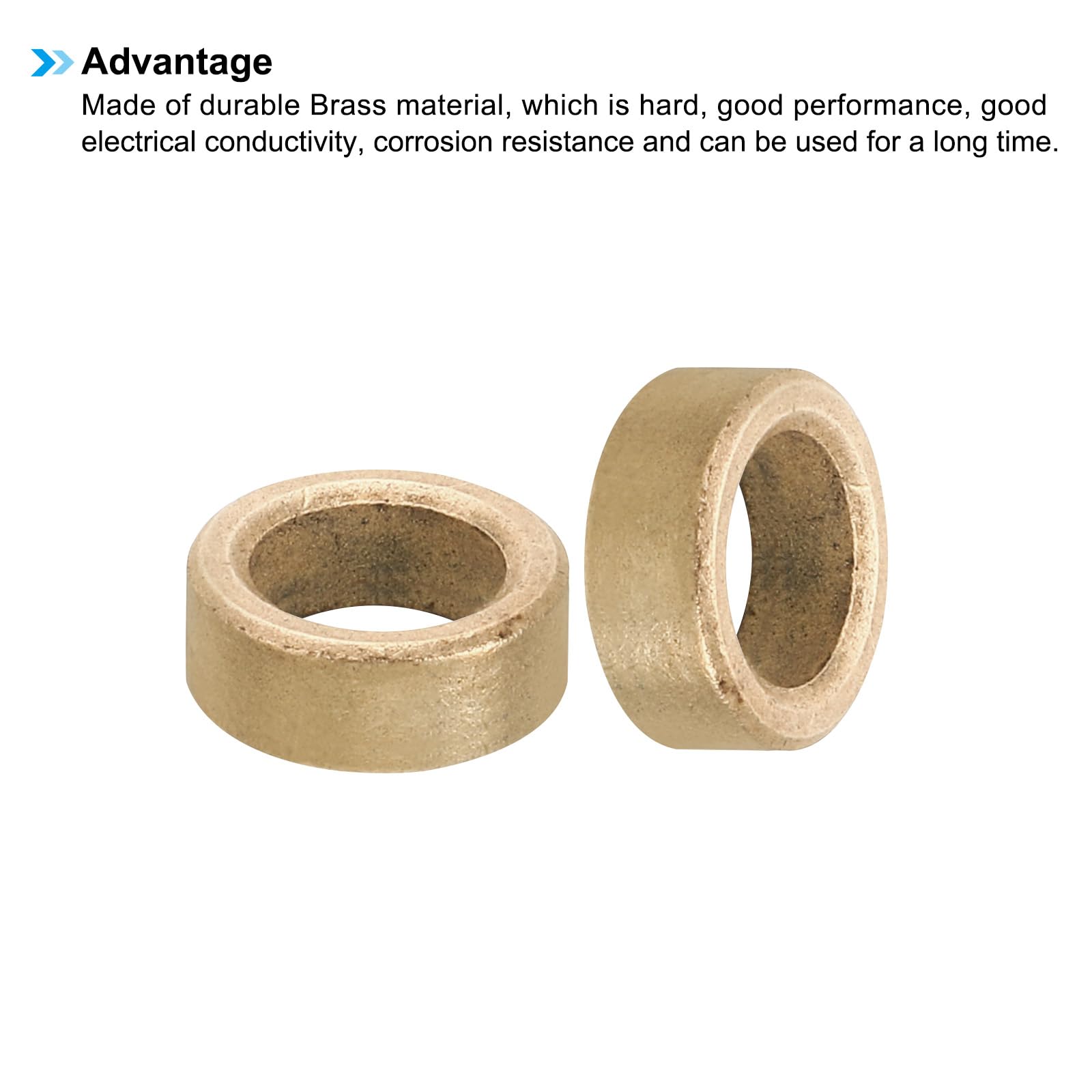 PATIKIL M8 Brass Spacers, 5 Pcs Metal Spacer Brass 8mm ID x 12mm OD x 5mm L Brass Spacers Screw Standoff for 5/16 Inch or M8 Screw - Image 4