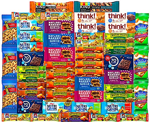 Healthy Snacks To Go Healthy Mixed Snack Box & Snacks Gift Variety Pack (Care Package 53 Count) (Green)