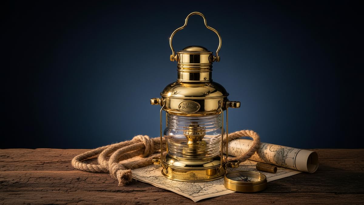 Amazon.com: Nautical Brass Anchor Oil Lamp Leeds Burton Maritime