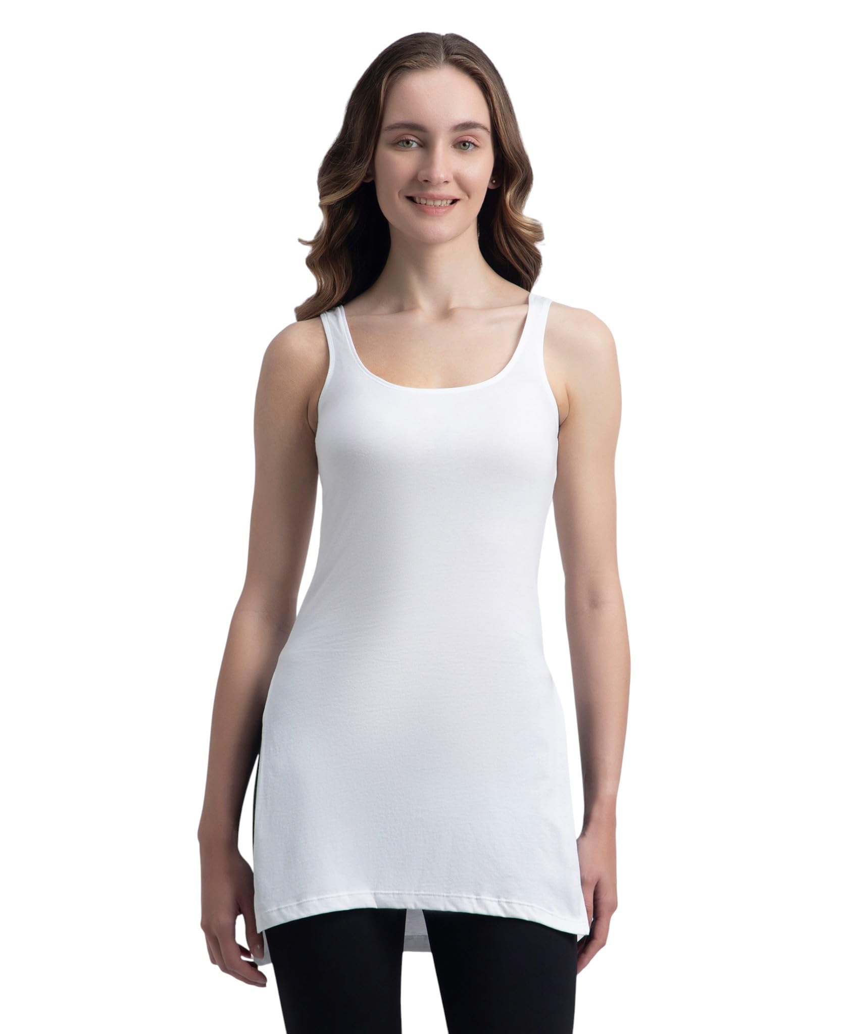 1488 Women's Super Combed Cotton Kurta Slip with Side Slits and Stay Fresh Treatment