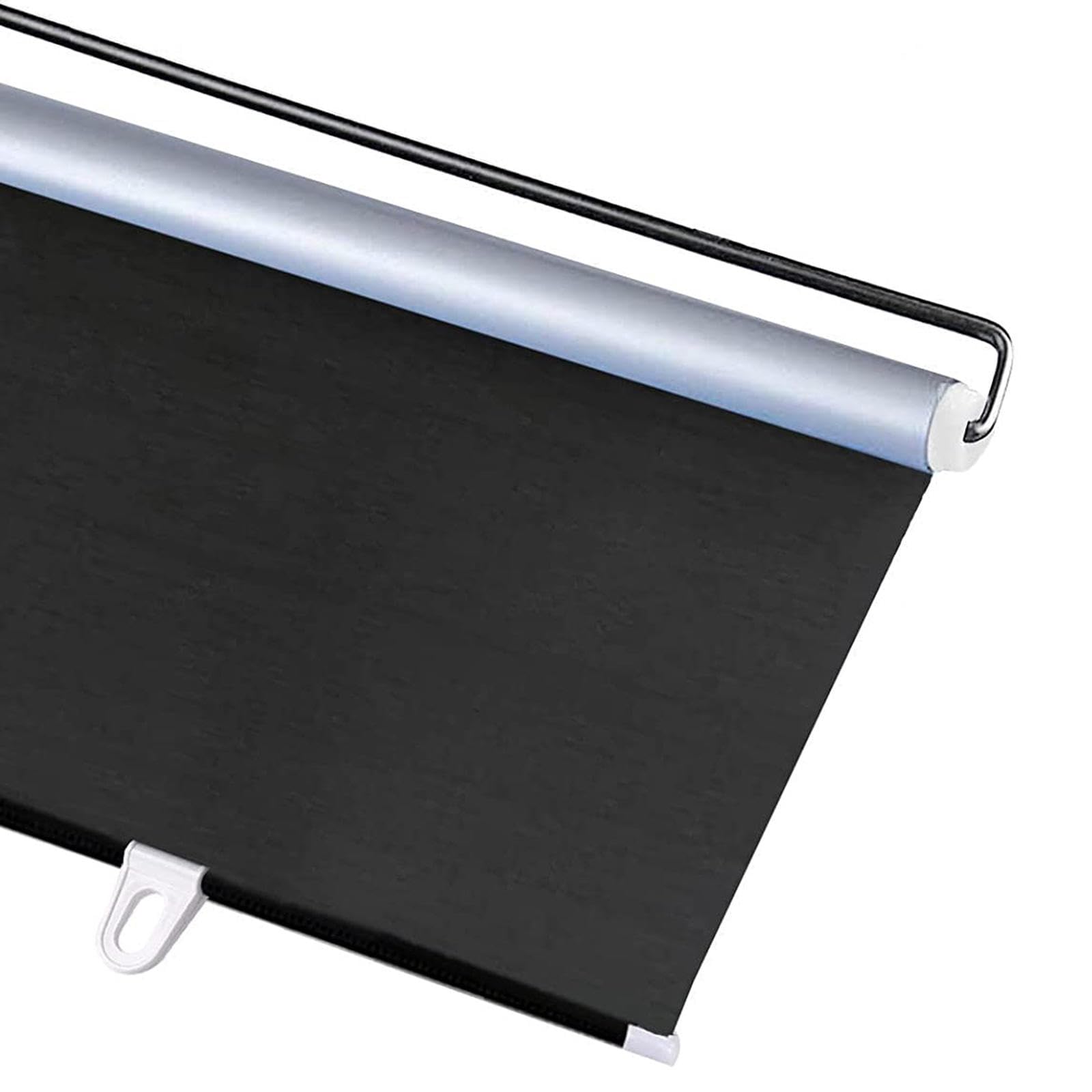 DECAKE Retractable Blackout Roller Blinds,Sunshade Blinds for Home Office Doors Windows,Portable Suction Cup Shades No Drilling,Temporary Blinds,Privacy Curtains,Black-68×125cm(26.8 * 49.2in)