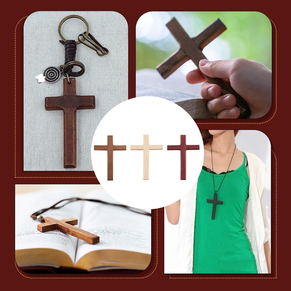 PandaHall Holzkreuze Set - 6 Handliche Gebetskreuze Für Meditation Und Dekoration