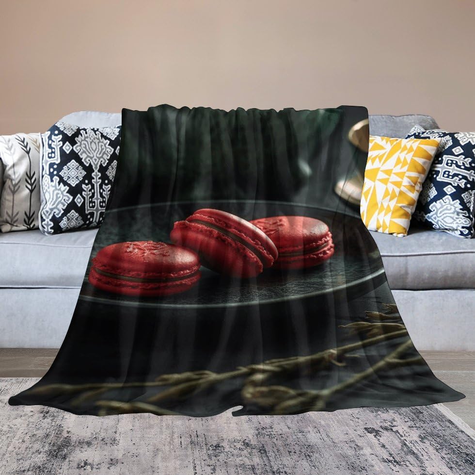 Couverture douce macarons 60x80 | Plaid thermique canapé anti-froid