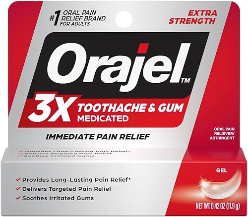Orajel, Gel instantáneo para aliviar el dolor, dolor de muelas severo, 0.25 onzas, paquete de 2