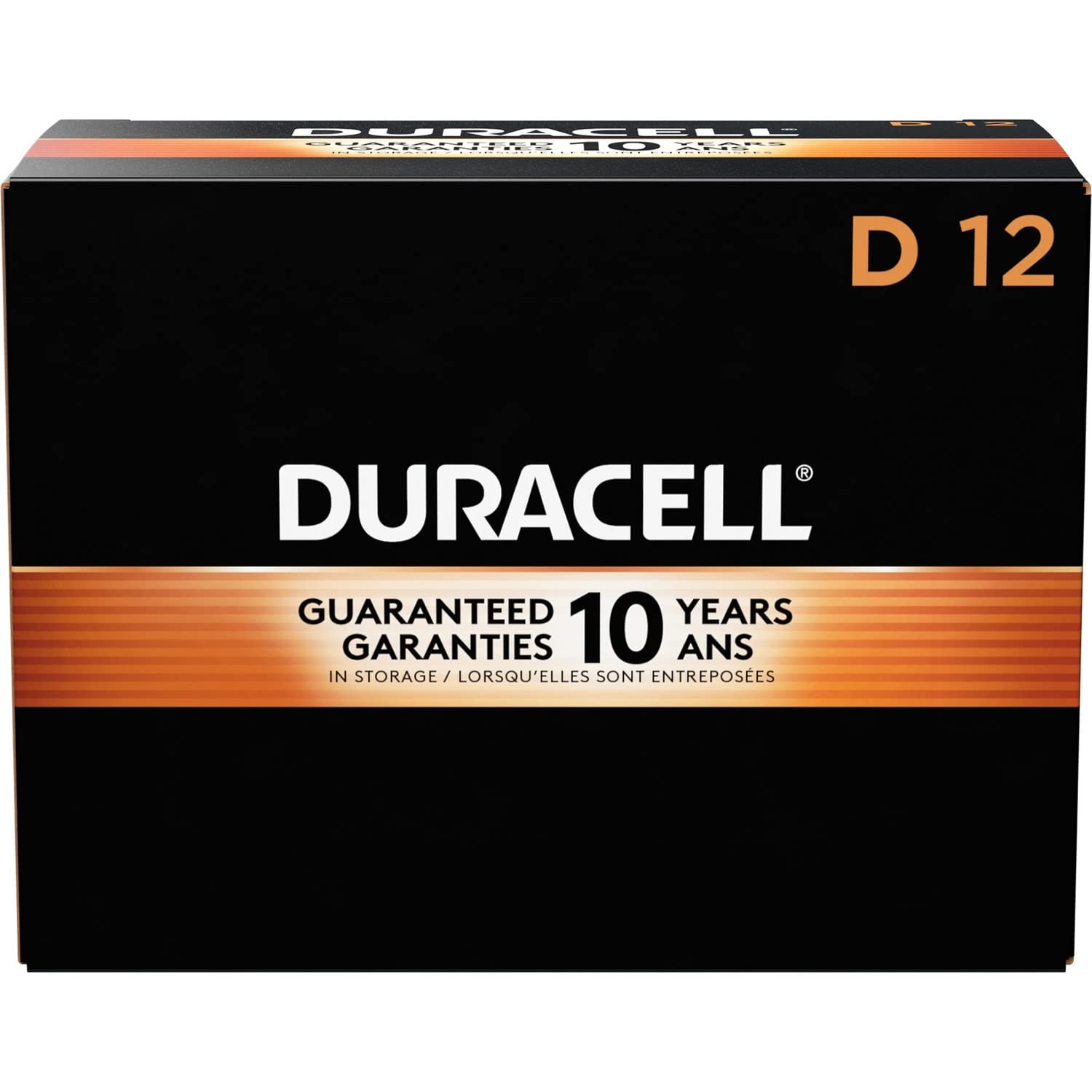 DURACELLCopperTop D Alkaline Batteries with recloseable package - long lasting, all-purpose D battery for household and business - Pack of 12