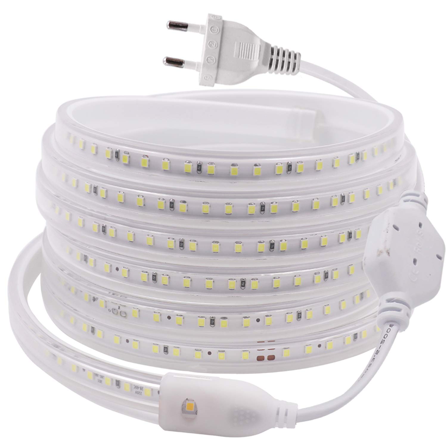 Taśma LED, wodoszczelna, bardzo jasne oświetlenie LED, ze stekcccccerem UE, 120 diod LED/m, 900 lm, taśma LED, zimna biel, (12 m) UE