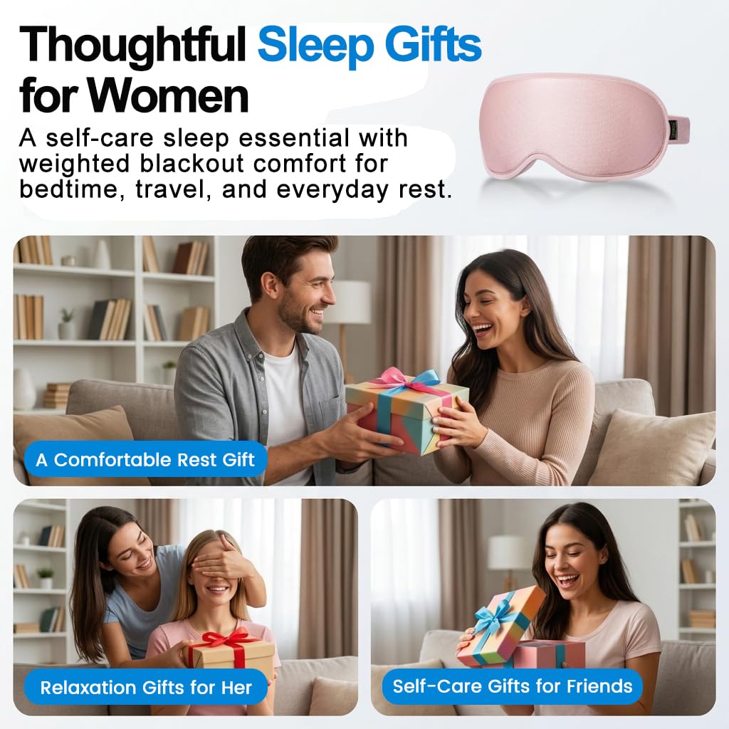 Facemoon Blackout Weighted Eye Masks for Sleep, Airplane Travel Essentials — Amazon image 10