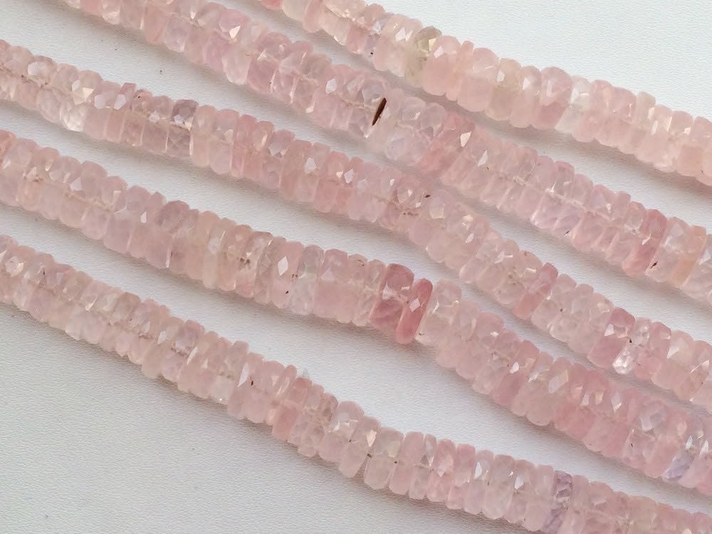 8–8,5 mm fasetowane koraliki dystansowe z kwarcu różowego, koraliki z naturalnego kwarcu różowego, kwarc różowy na naszyjnik, kwarc różowy (opcje od 4 cali do 8 cali)