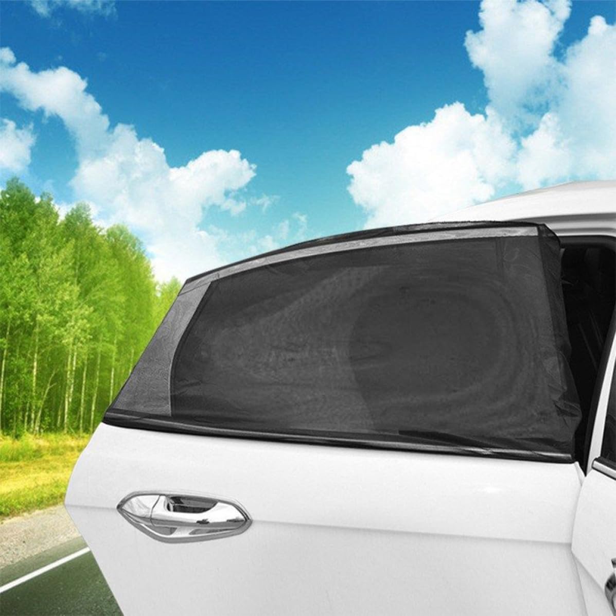 COHEALI Car Window Curtains and Easy Installation Black Heat-Insulation 4pcs Nylon Mesh Sunscreen Car Curtain with Privacy Protection for Outdoor Use
