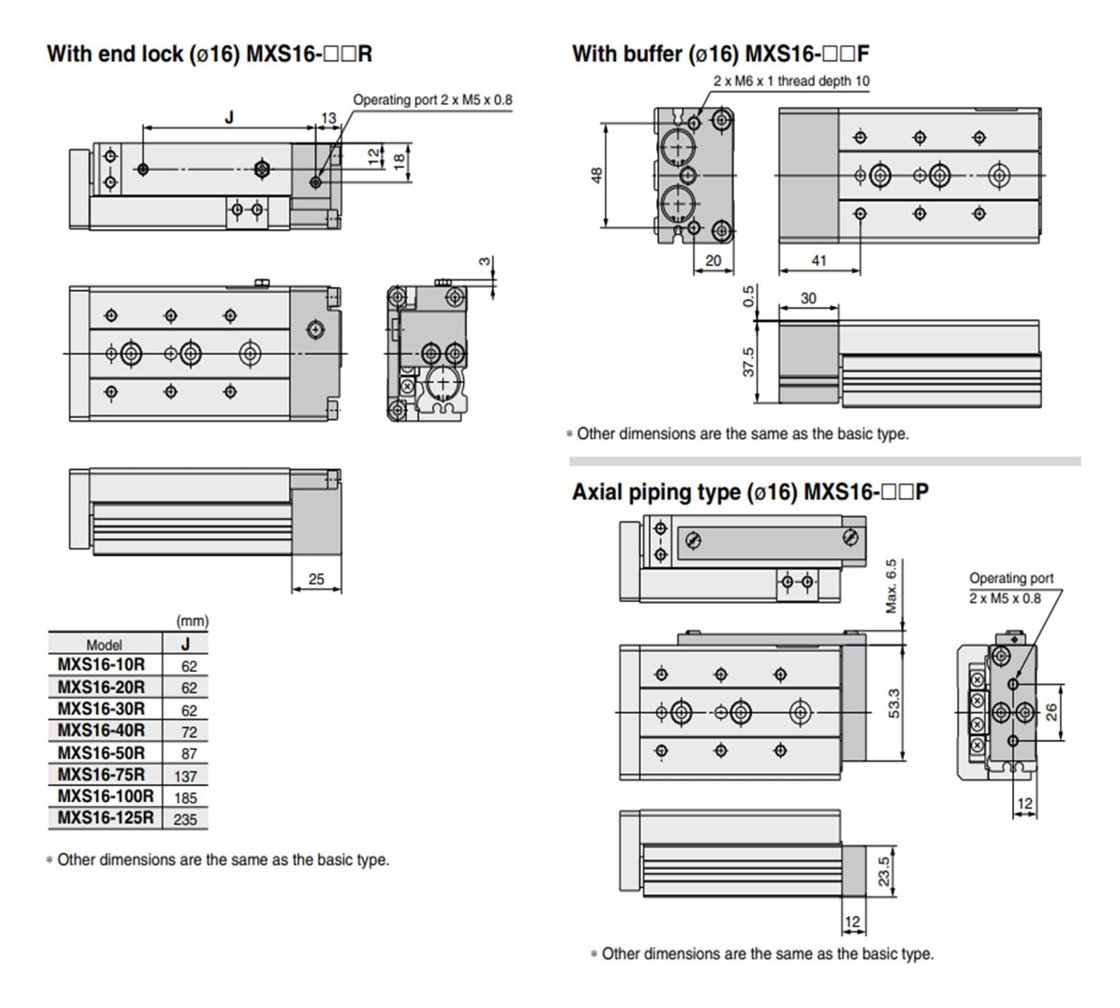 MXS16-30エアーシリンダー SMC ガイド付シリンダ, ストローク：30mm, ダブル, 0.7バール