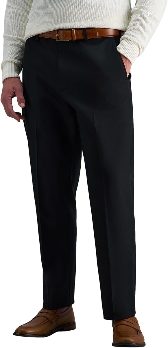 Haggar Pantalón caqui de ajuste clásico premium sin hierro para hombre