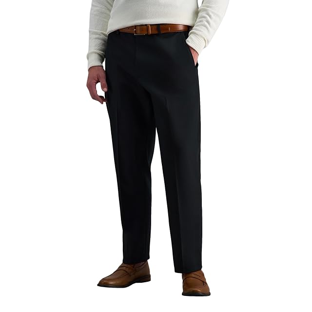 Haggar Mens Premium No Iron Khaki Classic Fit Flat Front Casual Pant Regular and Big Tall Sizes