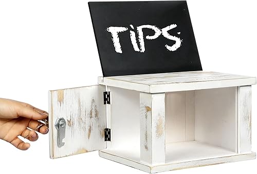 Vista 12 de MyGift Caja de colección de madera maciza quemada rústica montada en la pared con tarjetero de metal negro, caja de comentarios y sugerencias