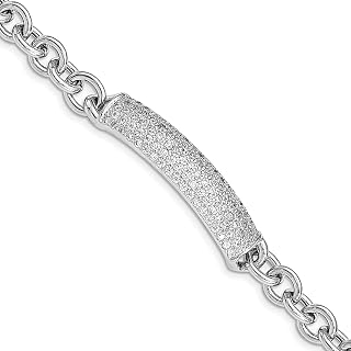 Pulseira de zircônia cúbica de prata esterlina 925, 19 cm, joias finas extravagantes para mulheres, presentes para ela, 7.5 inches, Prata esterlina, Zircônia cúbica