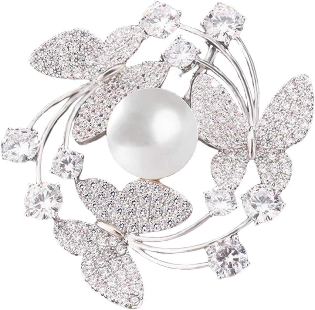 Elegant Flower Brooch Pins for Women Scarf Shawl Costume Safe Pins Clip for Wedding Party Prom Jewelry Gifts image 3