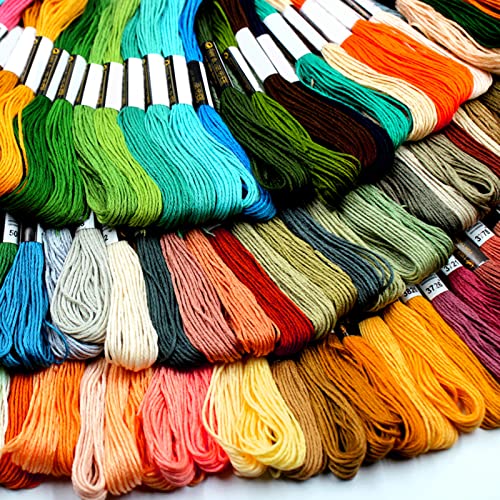 JOTOL Stickgarn-Set, 200 Farben, Stickgarn + Werkzeuge, für Stickerei, Kreuzstich, Stricken, brasilianische Armbänder, Nähgarn, Zubehör