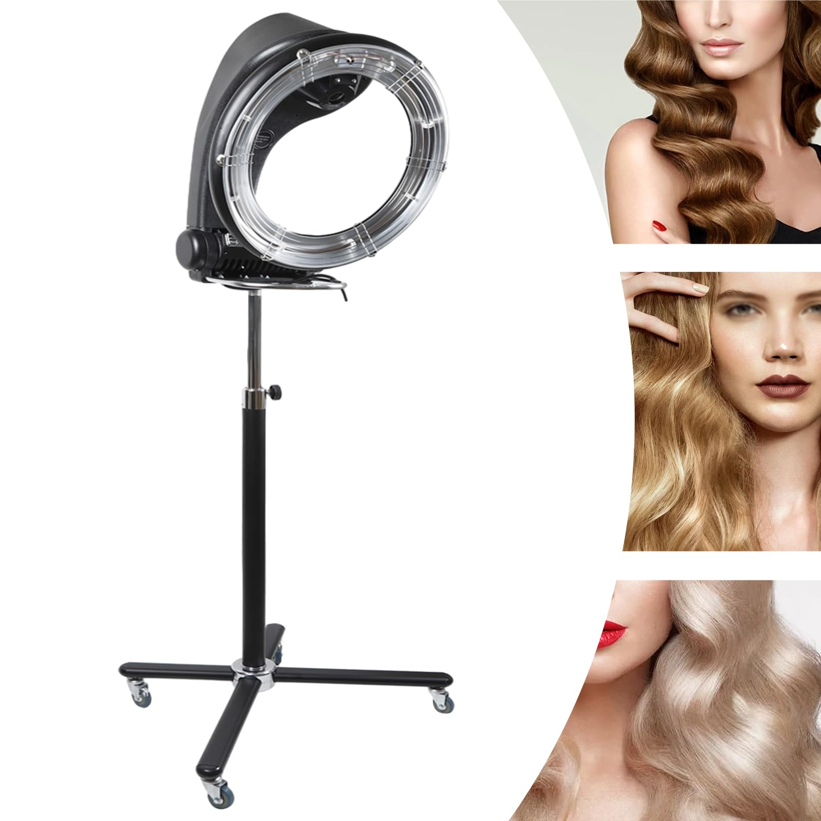 OCASAMI 3 in 1 Orbiting Infrared Hair Dryer, 110V Free-Standing Orbiting Hair Color Processor Professional Infrared Hair Dryer 3 Functions + 6 Modes Adjustable Hair Color Processor(1000W)