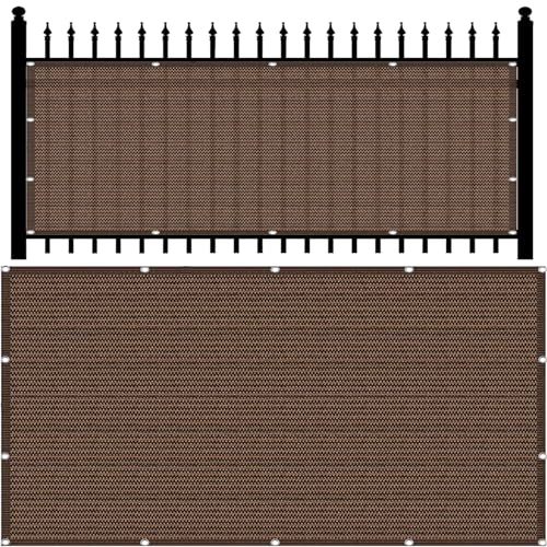 Brise-Vue HDPE 220G M² marron avec attaches de câble, cache vue extérieur de patio - 2