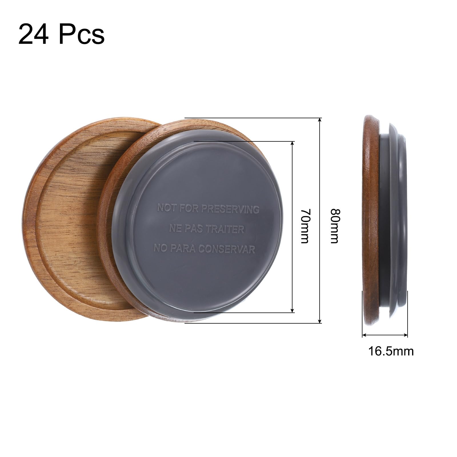 Uxcell Lot De 24 Couvercles De Bocaux Mason à Large Ouverture - 86 Mm