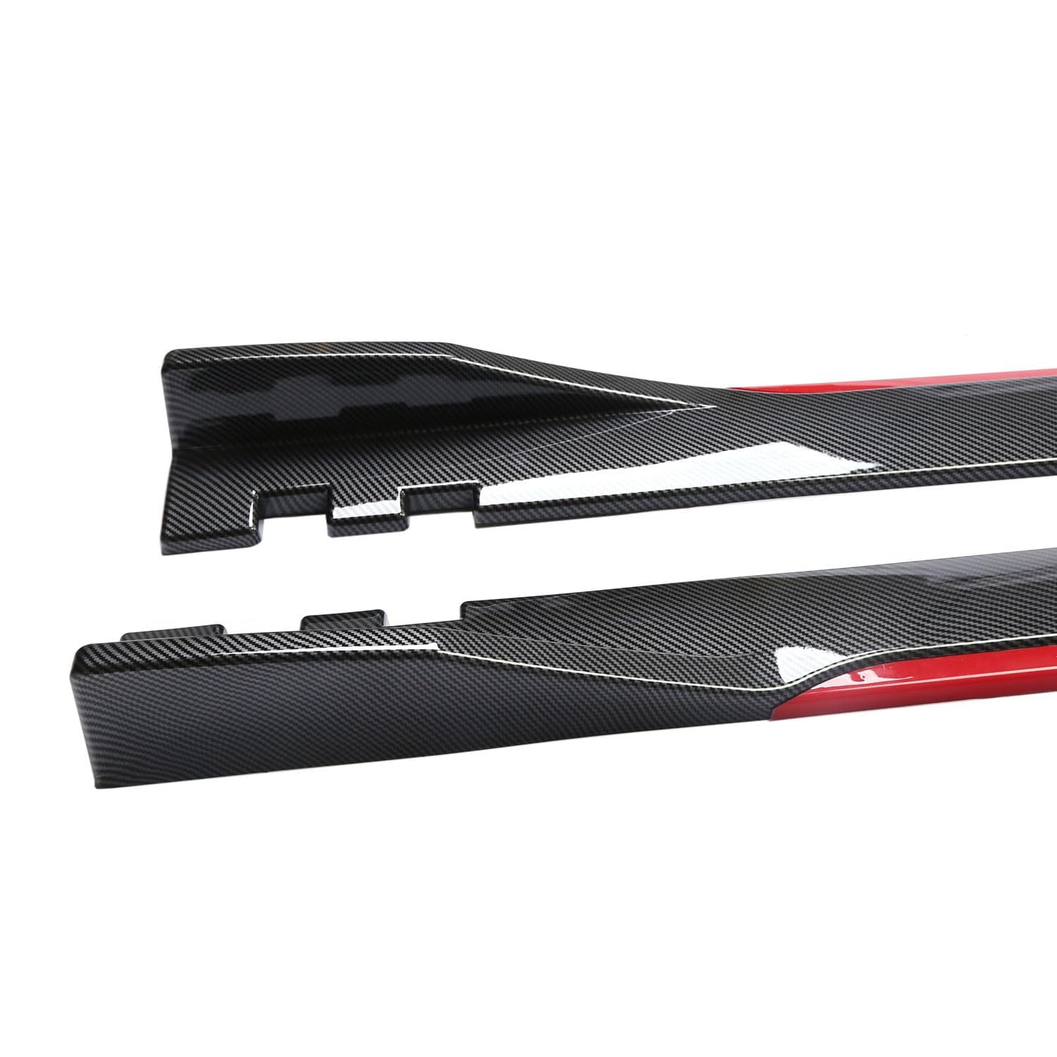 Auto Minigonne Laterali per Hyundai i20 2009-2019 2020 2021 2022 2023 2024 2025,Auto AntiGraffio Anti Collisione Pedane Laterali Estensioni Protezione Accessori,B-Carbon Look-Red