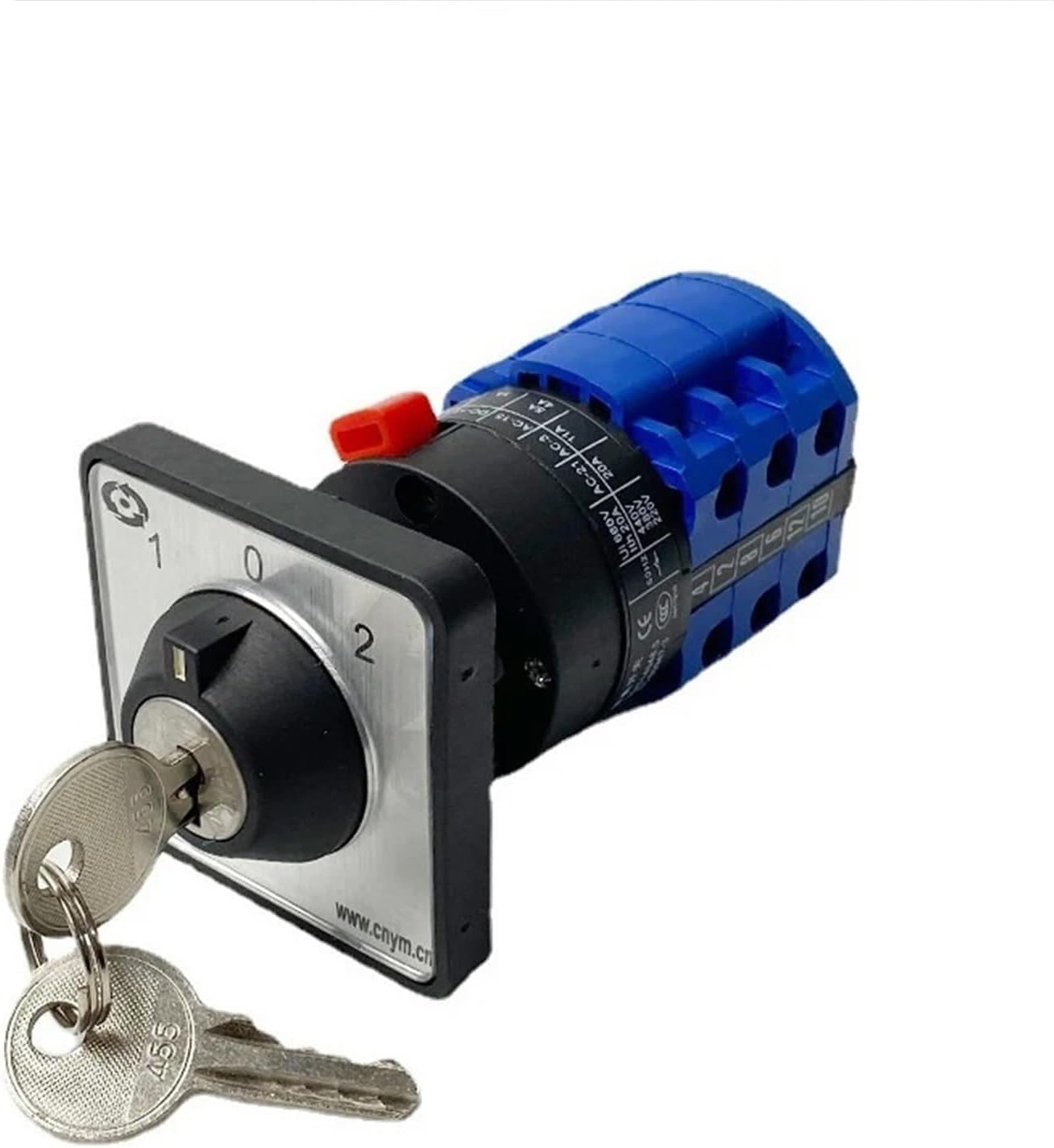 LW26-20/3S Combination selector Control Circuit 3-Position Single Hole Installation with Key 20A 690V Silver Contact Rotary