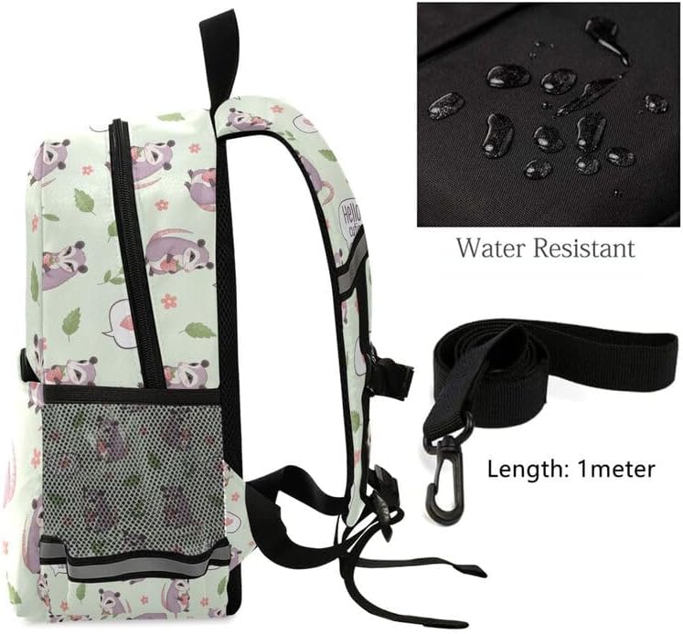 QUGRL Cute Possums with Strawberries Toddler Backpack for Boys Girls Kids School Backpack with Chest Strap Leash Preschool Schoolbag Nursery Kindergarten Bag for Daycare Travel Hiking School
