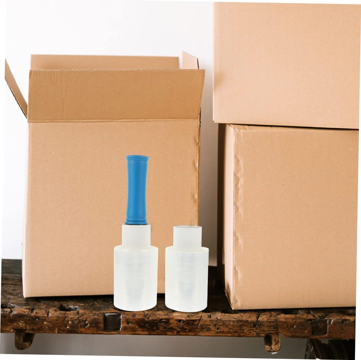 CANIGHT 1set Self-Adhesive Stretch Wrap Film with Handle Shrink Wrap for Packing Moving Storage Self-clinging Film Excellent Stretch Resistance for Irregular Shapes