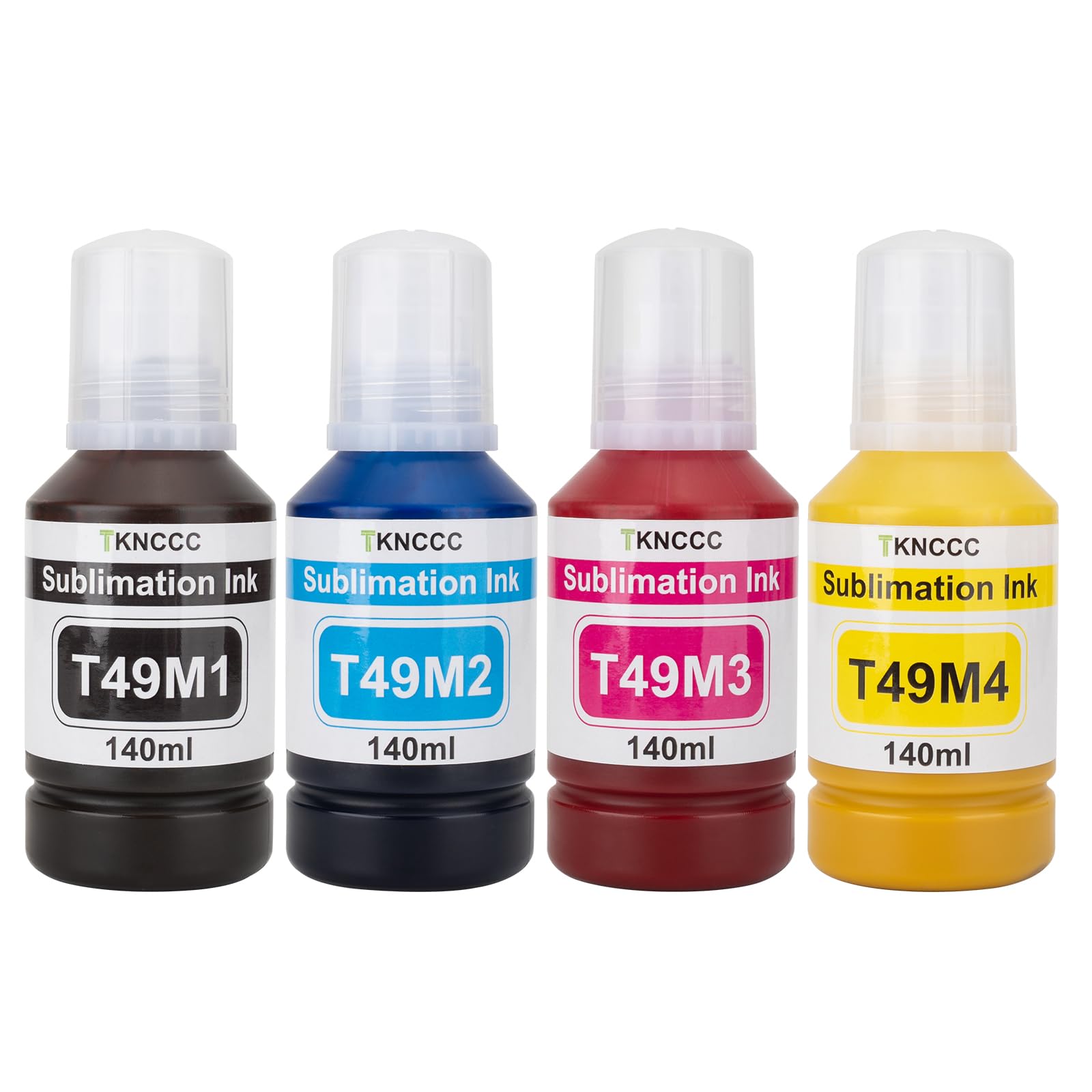 TKNCCC T49M Sublimation Ink Compatible for SureColor F170 F570 Dye-Sublimation Printers (T49M1 T49M2 T49M3 T49M4 140ML x 4) F170 Sublimation Ink Press