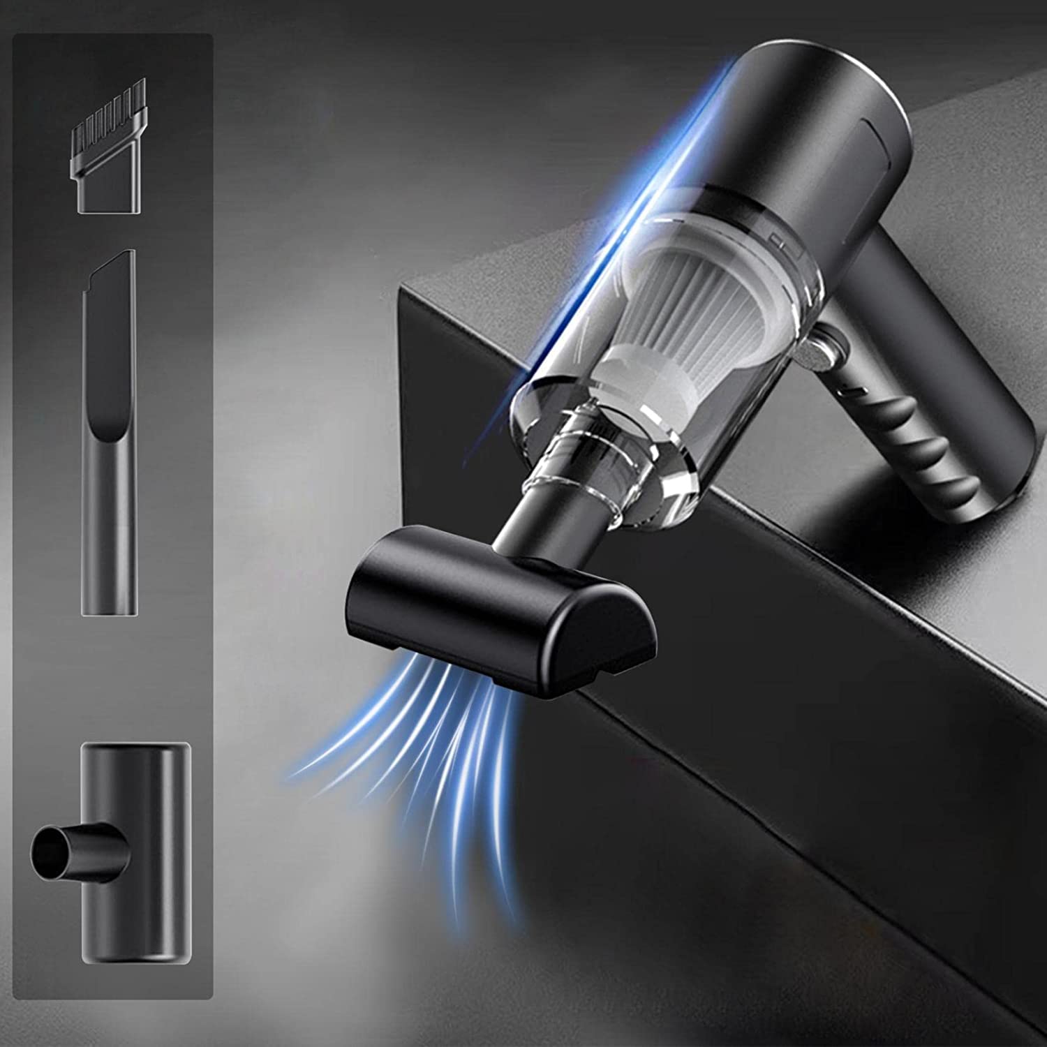 Upgrade Handheld Cordless Car Vacuum Cleaner, 120W Powerful Suction Car Vacuum Cleaner, Washable Filter,3 in 1 Design, Pet Hair Handheld Vacuum with USB - Portable Vacuum Cleaner for Car & Home (A)