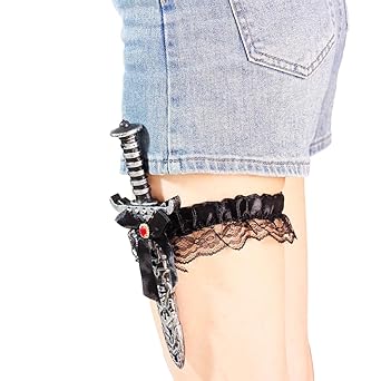 2 Pcs Pirate Sword with Lace Bow Thigh Garter with Dagger for Women Pirate  Costume Accessories Toy Knife Holster, Grey, 9.2 inches in length :  Amazon.in: Toys & Games