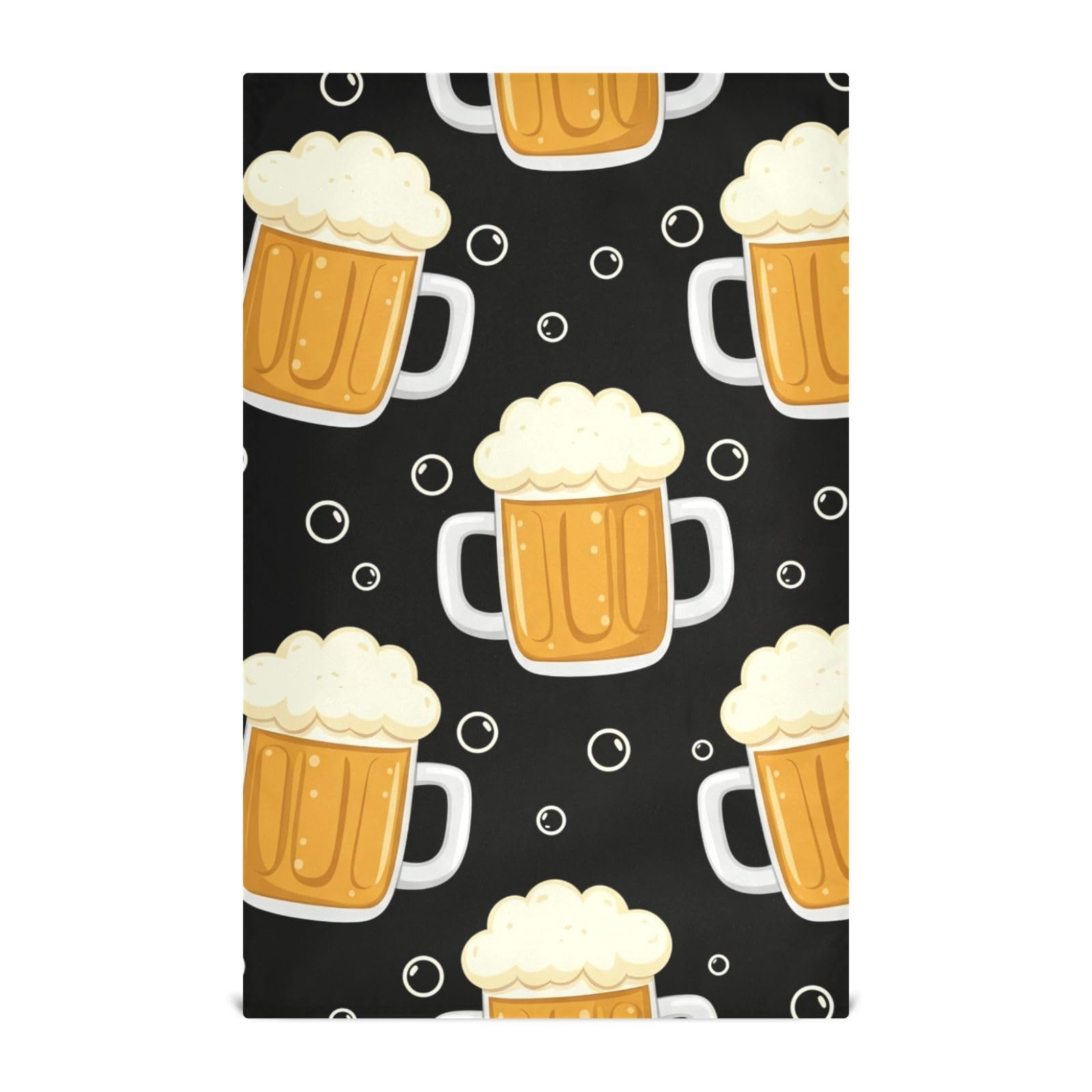 Serviettes de cuisine noires GAIREG chope de biere torchons 71 x 45,7 cm