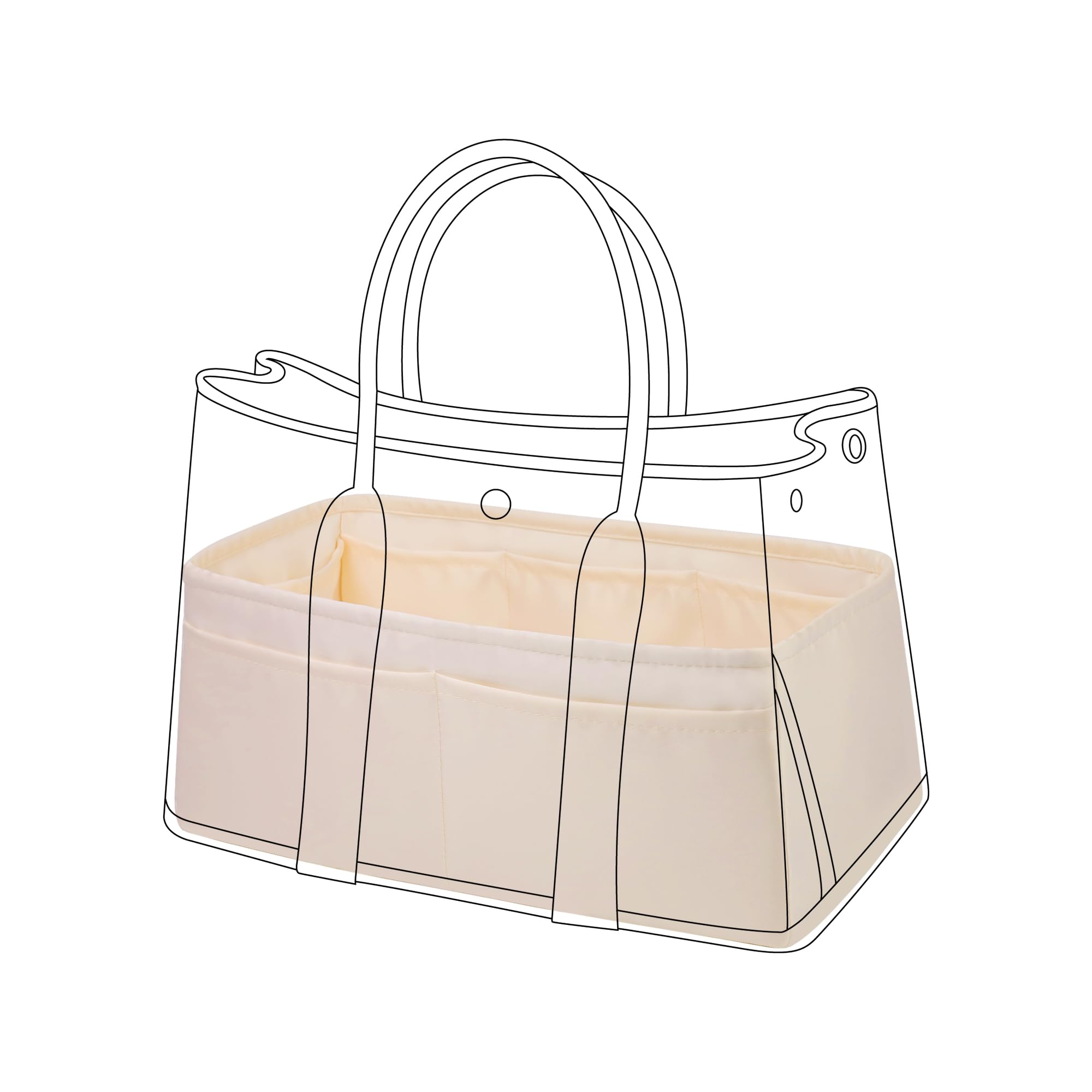 DGAZ Organizador de monedero sedoso, bolso de lujo y organizador de bolsas, organizador de bolsas de simplicidad para fiestas en el jardín 30/36 bolsas (Craie, GP30)