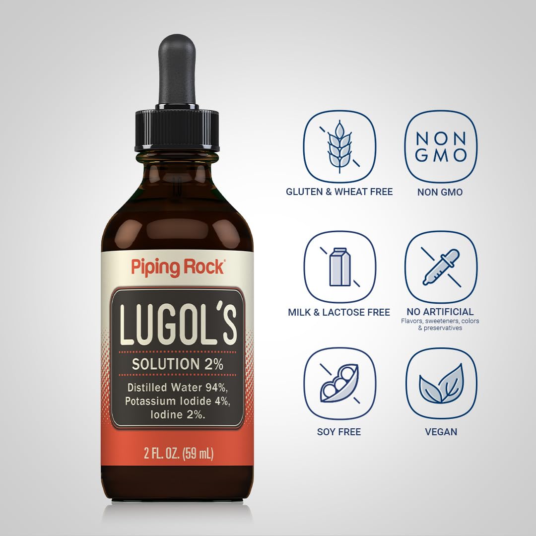 Amazon.com: Piping Rock Lugols 2% Iodine Solution | 2 Fl Oz (Pack