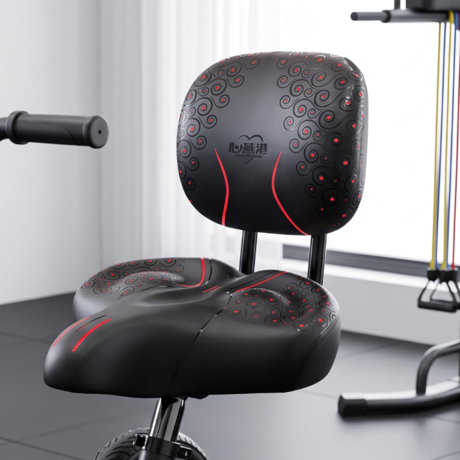 Asiento de Bicicleta Eléctrica Sillín Silla Cojín con Respaldo Estable de Cuero con Varillas Duales y Altura Ajustable Adecuado para Paseo Diario