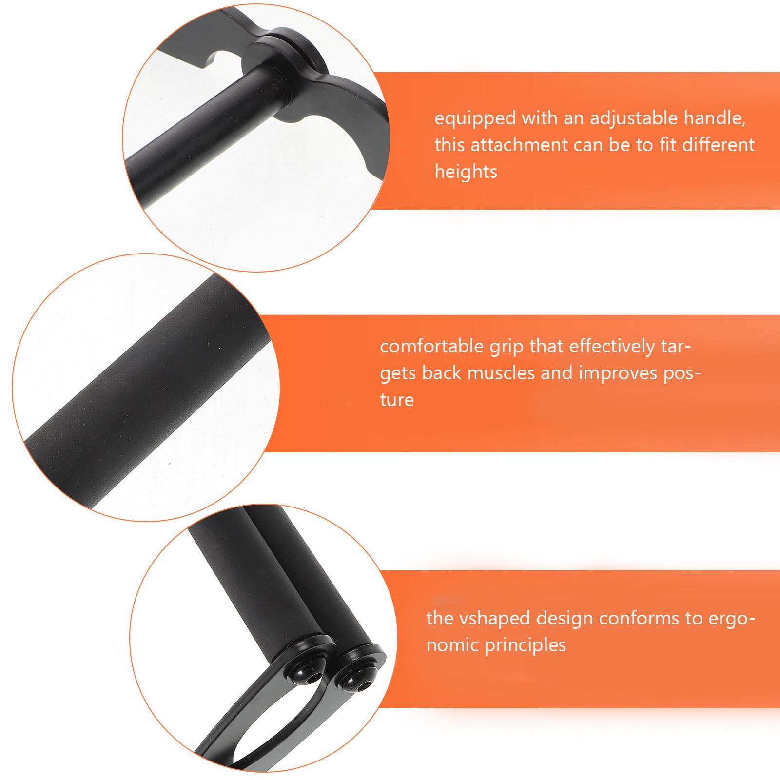 MAGICLULU Mango V V Ajustable para Máquinas de Cable Diseño Robusto Negro Accesorio para Poleas de Gimnasio Casa para Ejercicios de Espalda y Triceps Agarre Ergonómico y Duradero