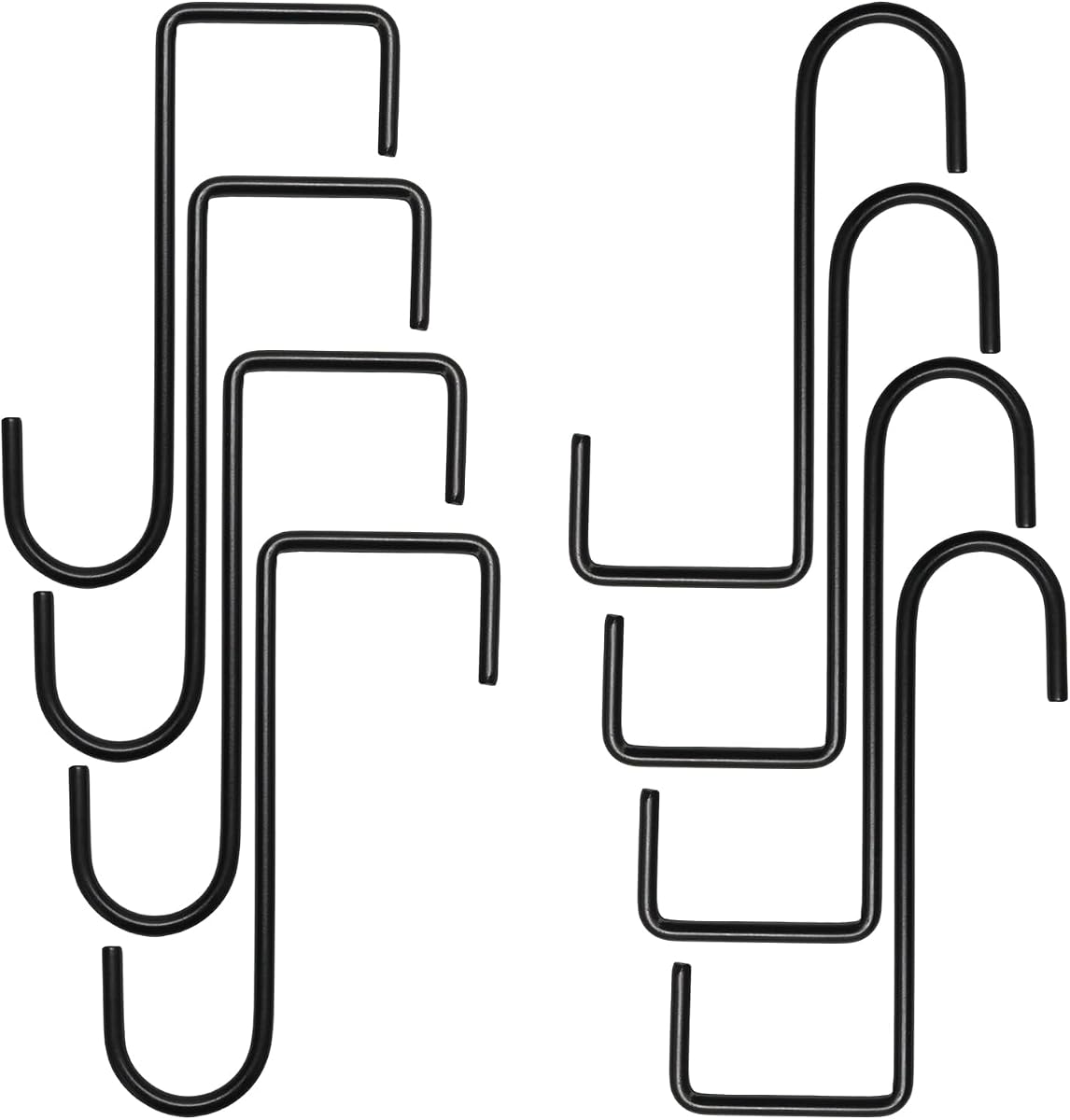8Pcs 2 x 6 Inches Black Vinyl Fence Hooks, Light Vinyl Siding Hooks | Suitable for Outdoor String Lights, Hanging Outdoor, Deck Bird Feeder Hanger for Railing, Plant Hangers(8Pcs, Black)
