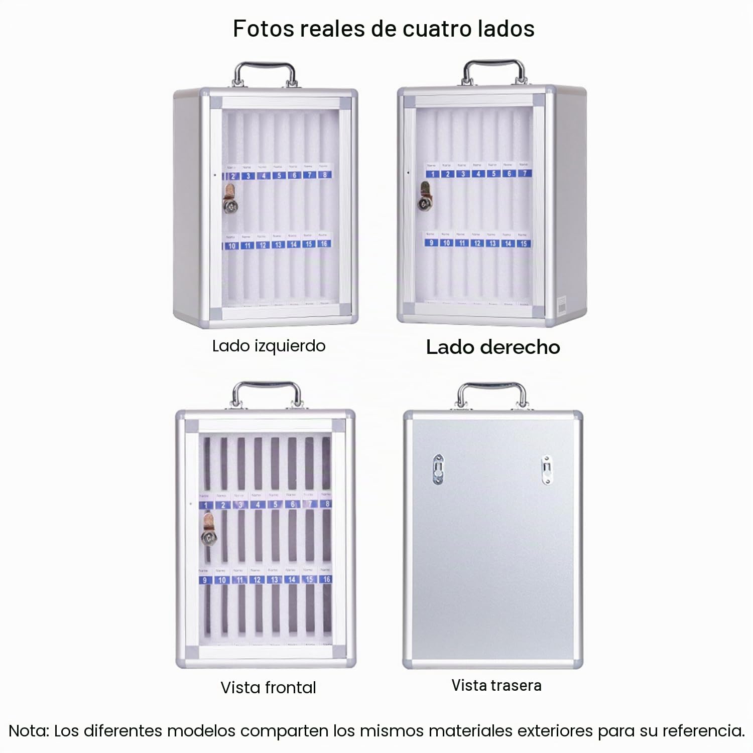 Armario De Almacenamiento Para Teléfono Móvil,Armario De Almacenamiento Aluminio,Para Teléfono Móvil Con Asa Montable En Pared Para Colegio, Aula, Oficina, Examen (36 Ranuras/Plateado)
