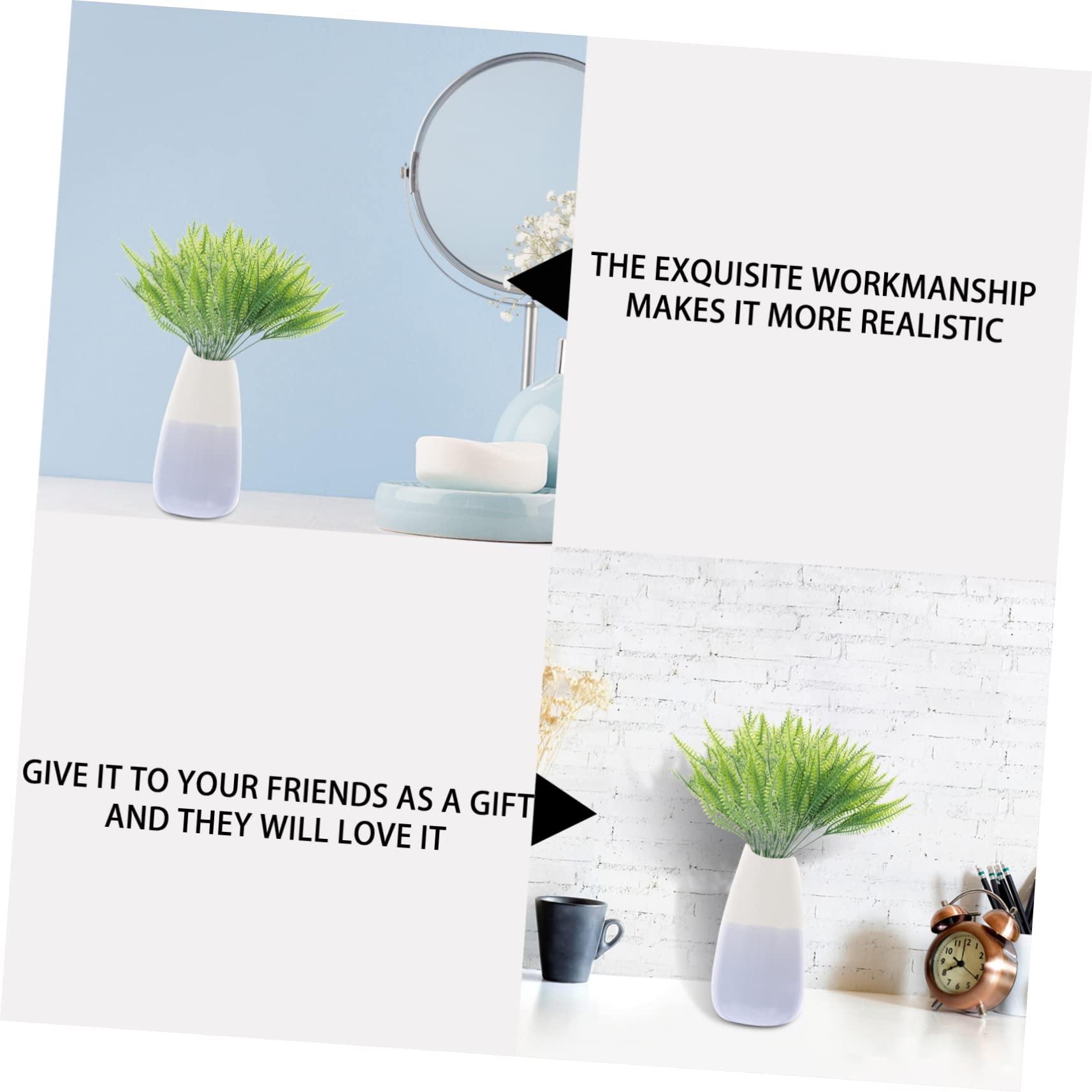 ABOOFAN 2sets Wiederverwendbare Gefälschte Pflanze Zweig Künstliche Grün Dekoration Für Home Office Hochzeit 4 Stücke * 2