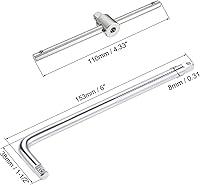 Vista 2 de uxcell Llave de barra de extensión en forma de L con disyuntor de 1/4 pulgadas, llave deslizante con mango en T ajustable, herramienta de mano