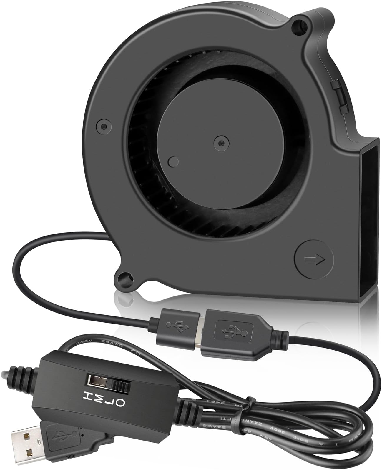 GDSTIME 75mm x 30mm 5V USB Blower Fan with 3 Speed Controller DC Brushless