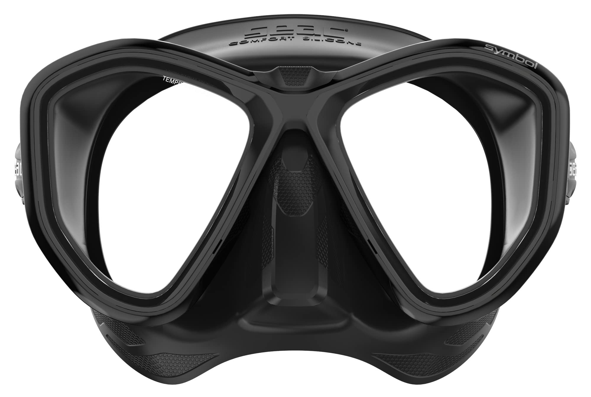 Seac Symbol, Masque de plongée Made in Italy à lentilles symétriques avec Boucle 3D Directement sur Le Visage, Noir, Standard