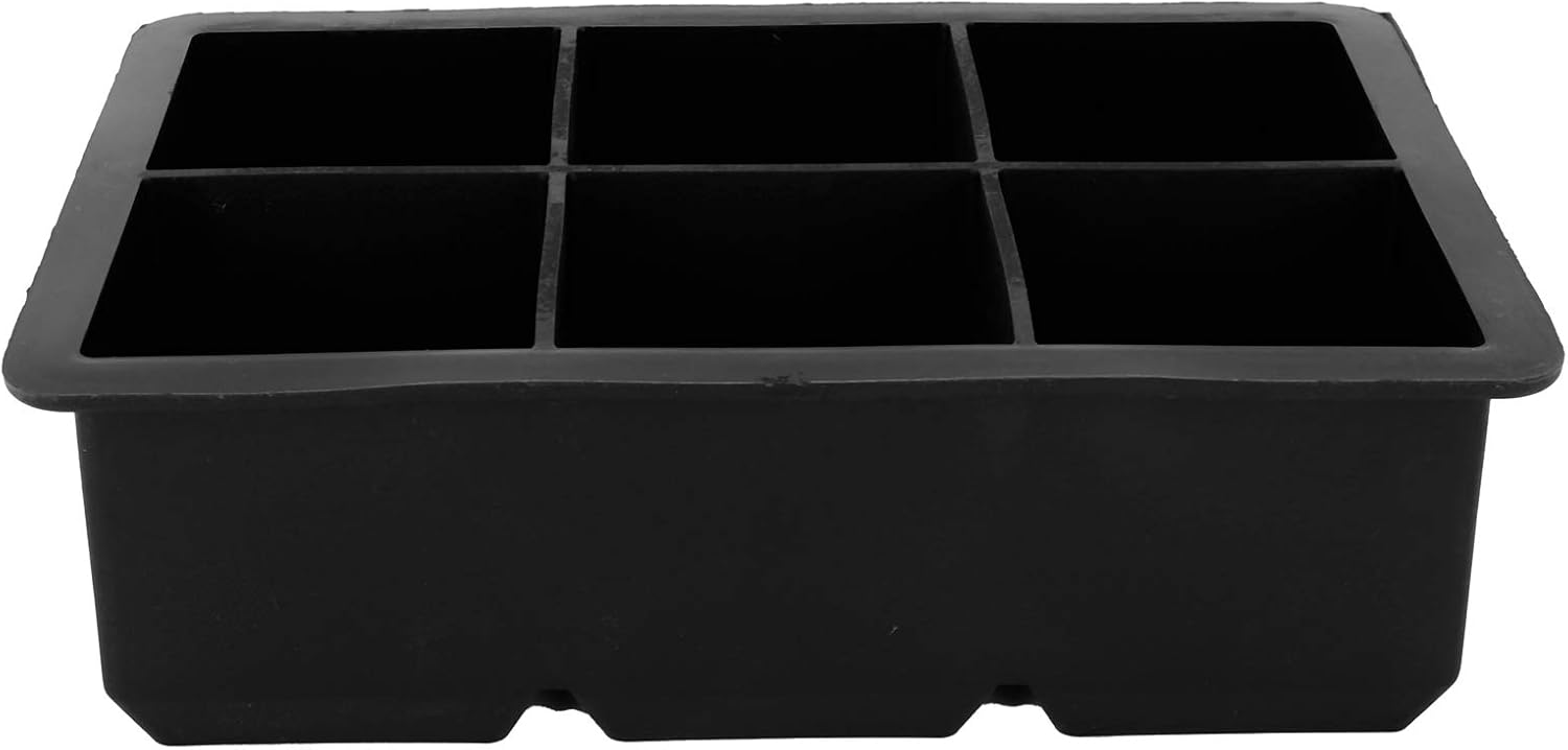 Food Grade Silicone Ice Cube Tray | 6 Square Grids for Home/Office/Bar | Heat Tolerant to 230°C & Dishwasher Safe | Reusable Form for Easy Release & Washing